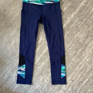 lululemon athletica Blue and Black Leggings